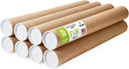 3" x 24" Made in USA Kraft Paper Mailing Tube, 8 Tubes, 16 Caps
