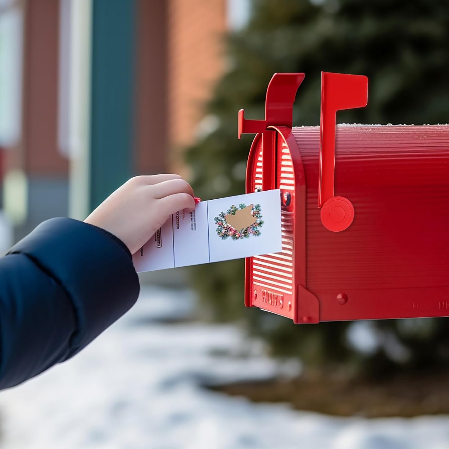 Mailbox Flag Replacement, Easy Installation Red Metal Mailbox Flag Universal Mailbox Flag for Outgoing Mailbox