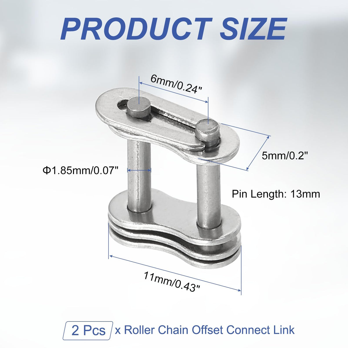 DTGN 2Pcs ISO(DIN) 04B-2 Roller Chain Connect Link, 6mm Pitch