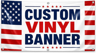 Custom Design Vinyl Banner - Multiple Sizes - Full Color - Made in USA - Business, Storefront, Birthday Party