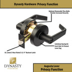 Dynasty Augusta Privacy Lever Set, ADA, Grade 2, Flat Black