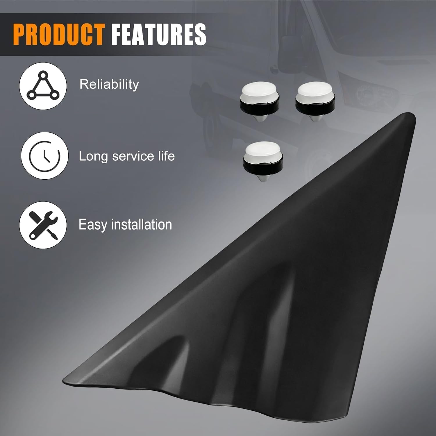 Right Side Exterior Fender Upper Molding Mirror Trim Fit for Ford Transit | Driver Side Fit for Ford Transit-150