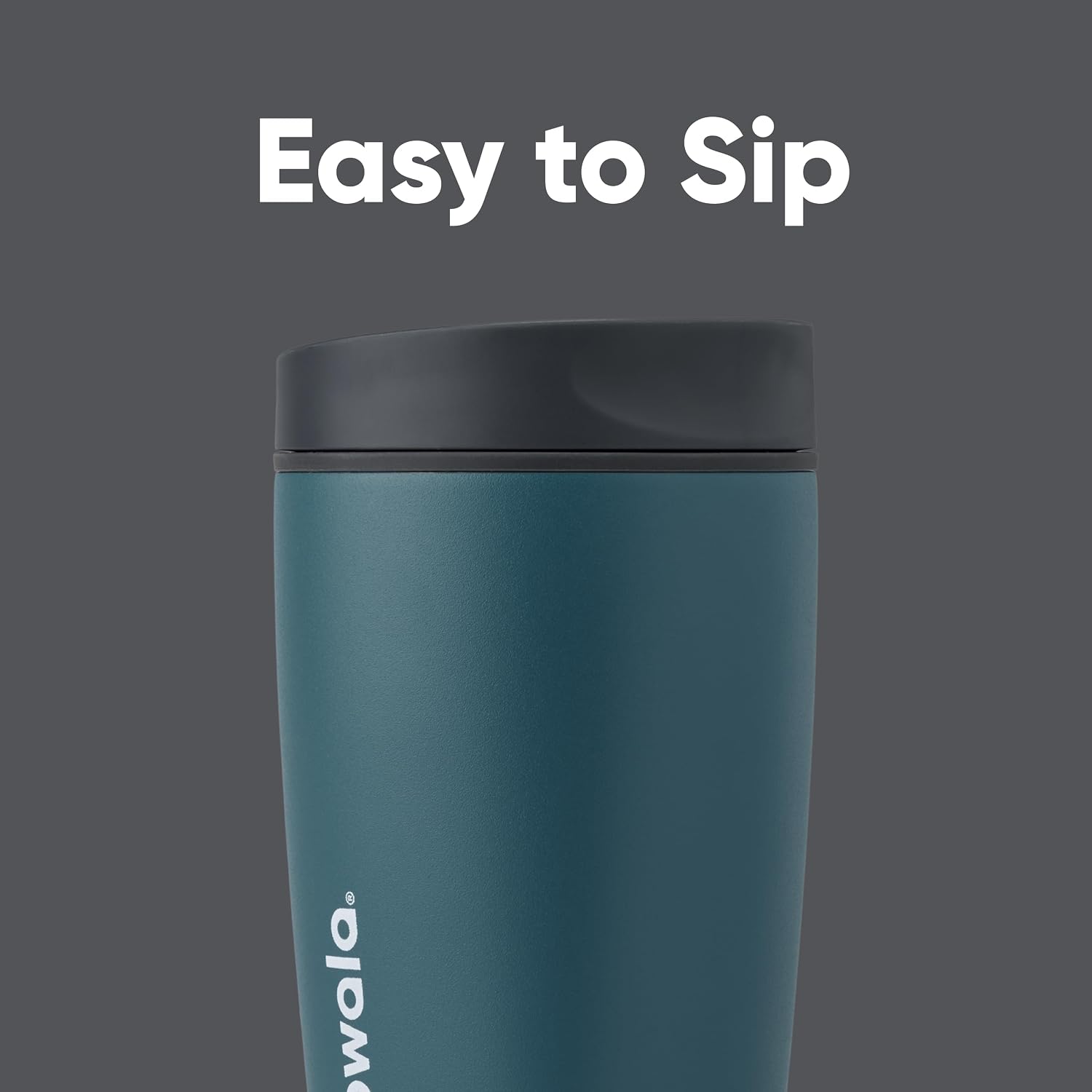 SmoothSip Slider Insulated Stainless Steel Coffee Tumbler, Reusable Iced Coffee Cup, Hot Coffee Travel Mug, BPA Free
