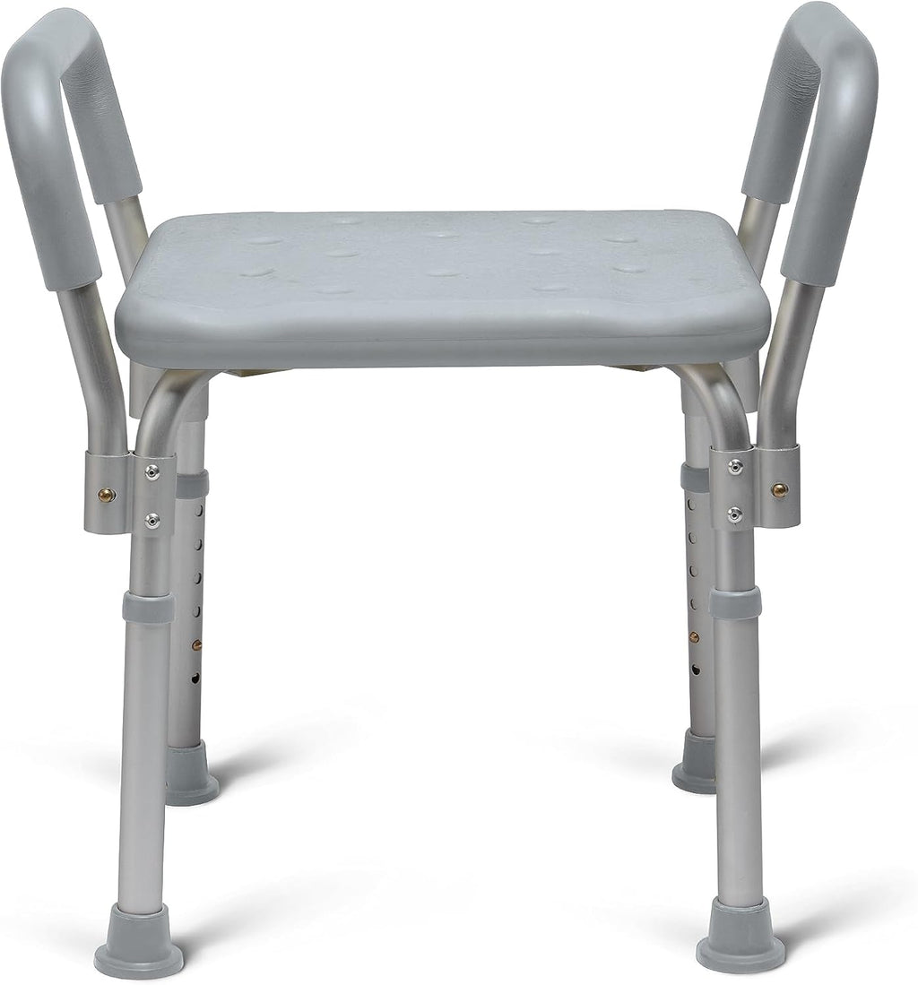 Backless Shower Chair with Arms - 350 lb. capacity, Bench, Stool, Seat for Elderly, Seniors Independent Adult and