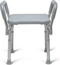 Backless Shower Chair with Arms - 350 lb. capacity, Bench, Stool, Seat for Elderly, Seniors Independent Adult and