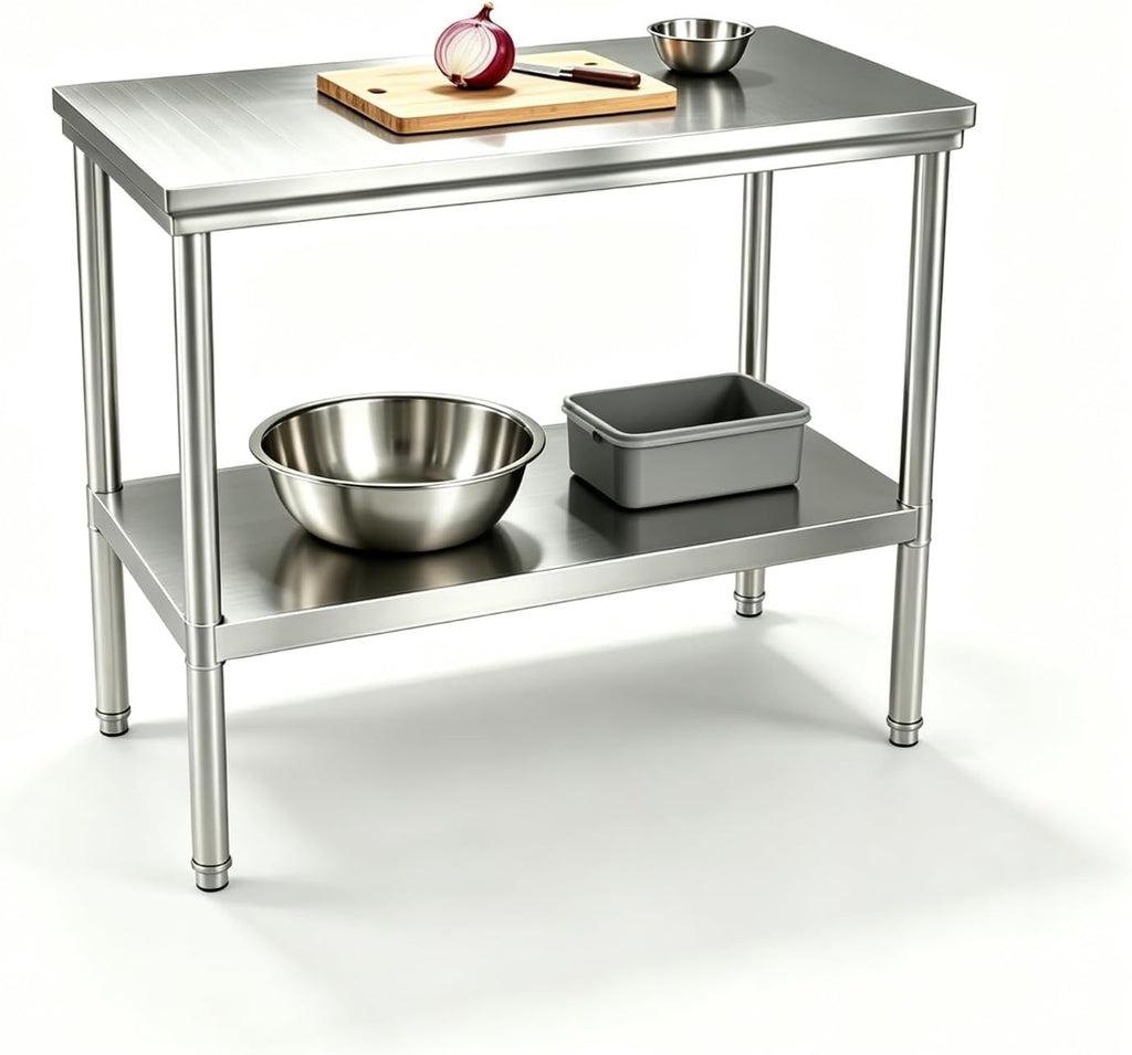 20x31.5 Stainless Steel Work Table,900-lb Capacity,Height Adjustable