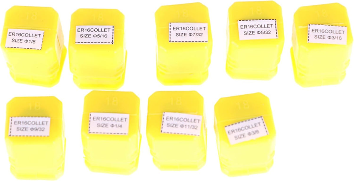 ALL-CARB 9Pcs ER16 Spring Collet Set 1/8-3/8 Inch Good Elasticity