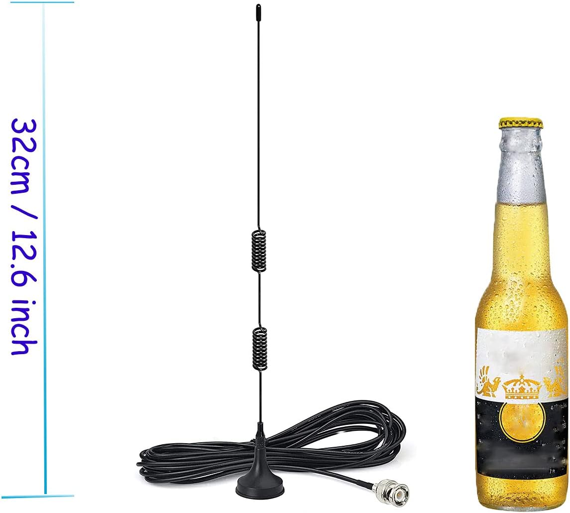 20-1300MHz Police Scanner Antenna HF VHF UHF Ham Radio BNC Male Antenna Magnetic Base (2-Pack) Compatible with Uniden