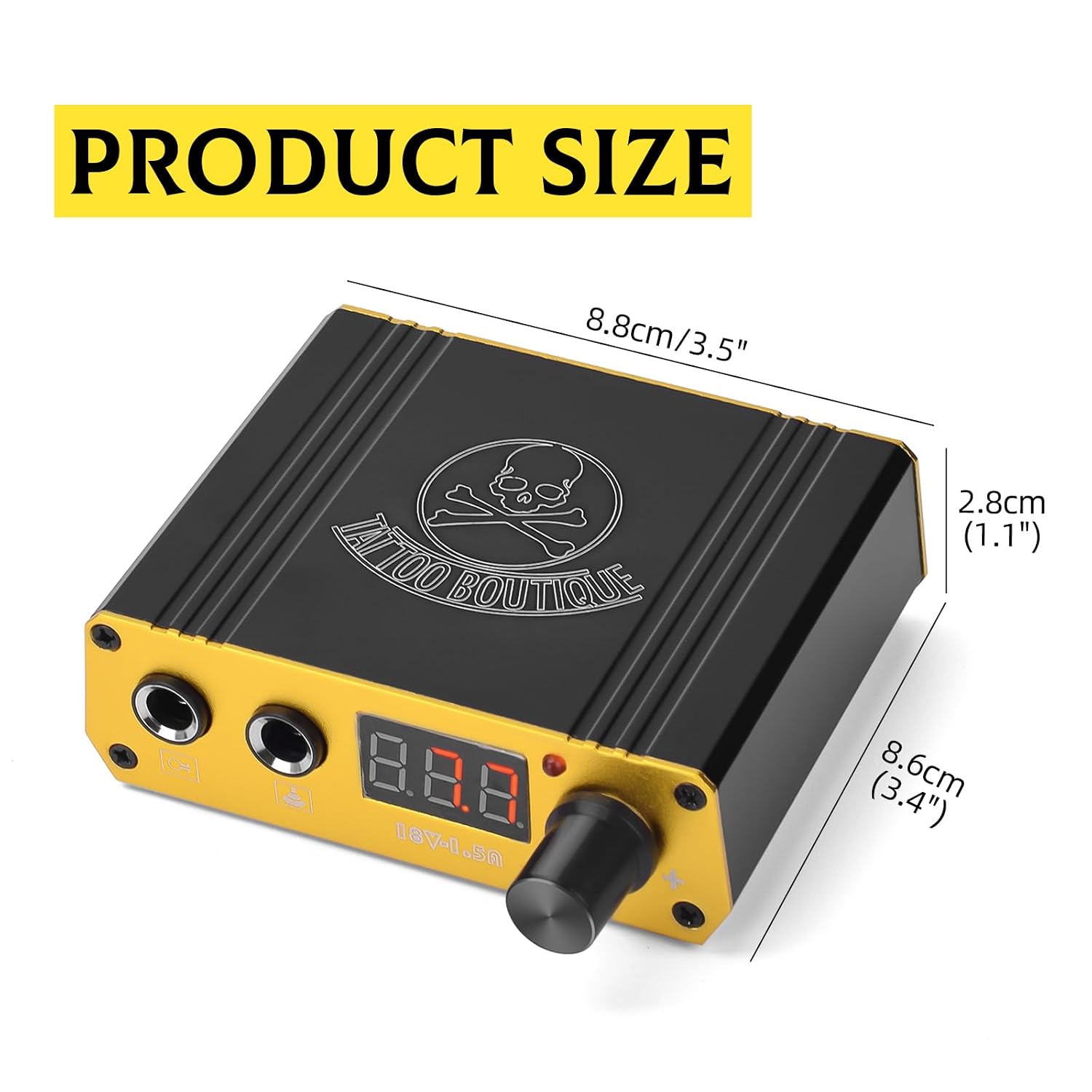 Tattoo Power Supply, ATOMUS LCD Mini Digital Rotary Tattoo Machine Gun Power Supply with RCA Foot Pedal Connection Port