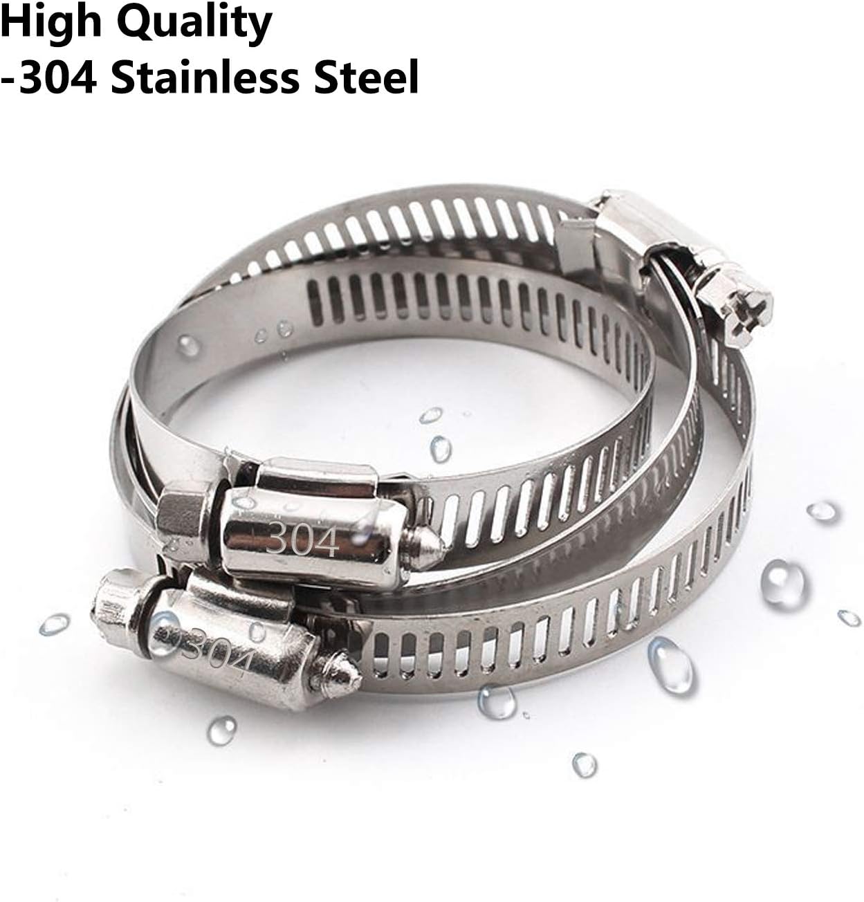 Hose Clamp, 12 Pack Stainless Steel Worm Gear fuel line hose clamps, 21-38mm (3/4-1-1/2 inch)