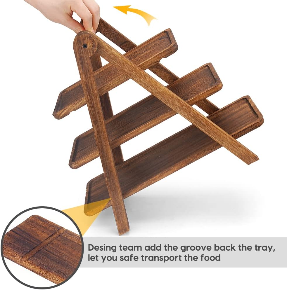 Extra Large Wood 3 Tier Serving Tray Three Tiered Cupcake Stand