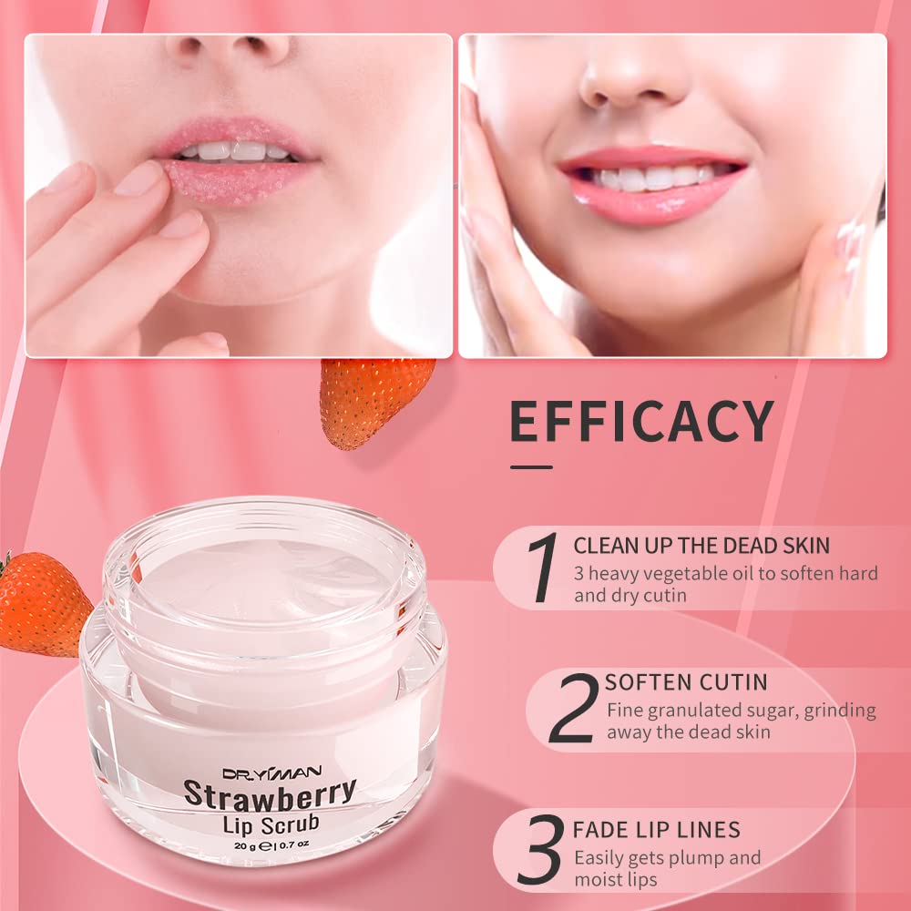 Lip Scrub, Lip Scrubs Exfoliator Moisturizer Dr.YIMAN Sugar Lip Scrub, Lip Exfoliator Scrub for Dry and Chapped