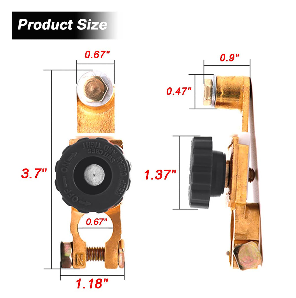 12V/125A Top Post Battery Disconnect Switch, Quick Battery Cut Off Switch