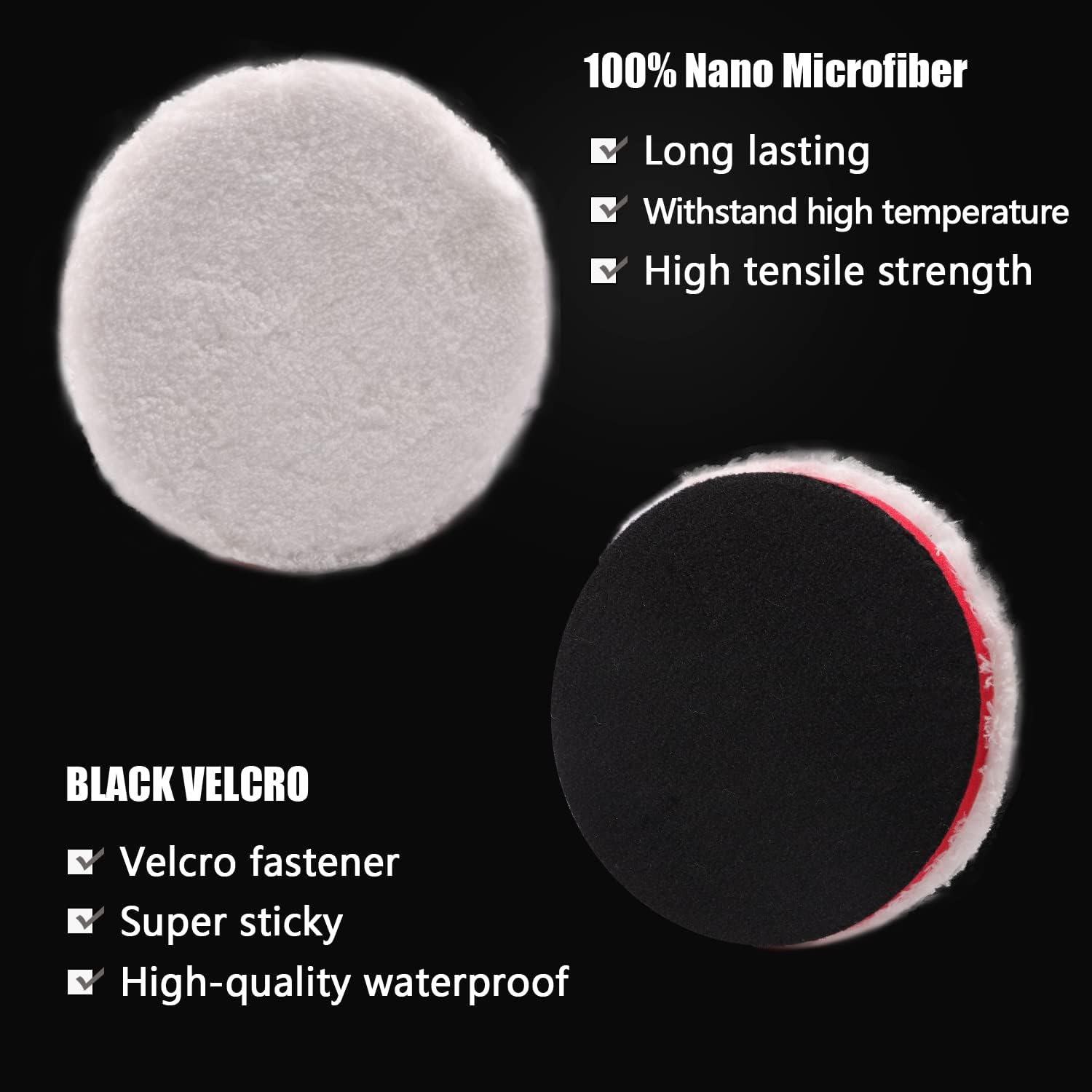 Buffing Polishing Pads, ZFE 7Pcs 6"(150mm) Waffle Foam Buffing Pads Polishing Pads Wool Pad Kit for 6Inch Backing