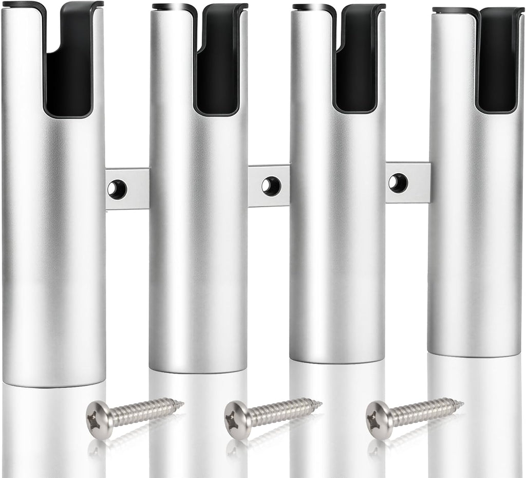 Aluminum Fishing Boat Rod Holder, 3/4 Link Tube Rod Rack, Marine Grade Aluminum Rod Mount for Boats & Yachts, Silver