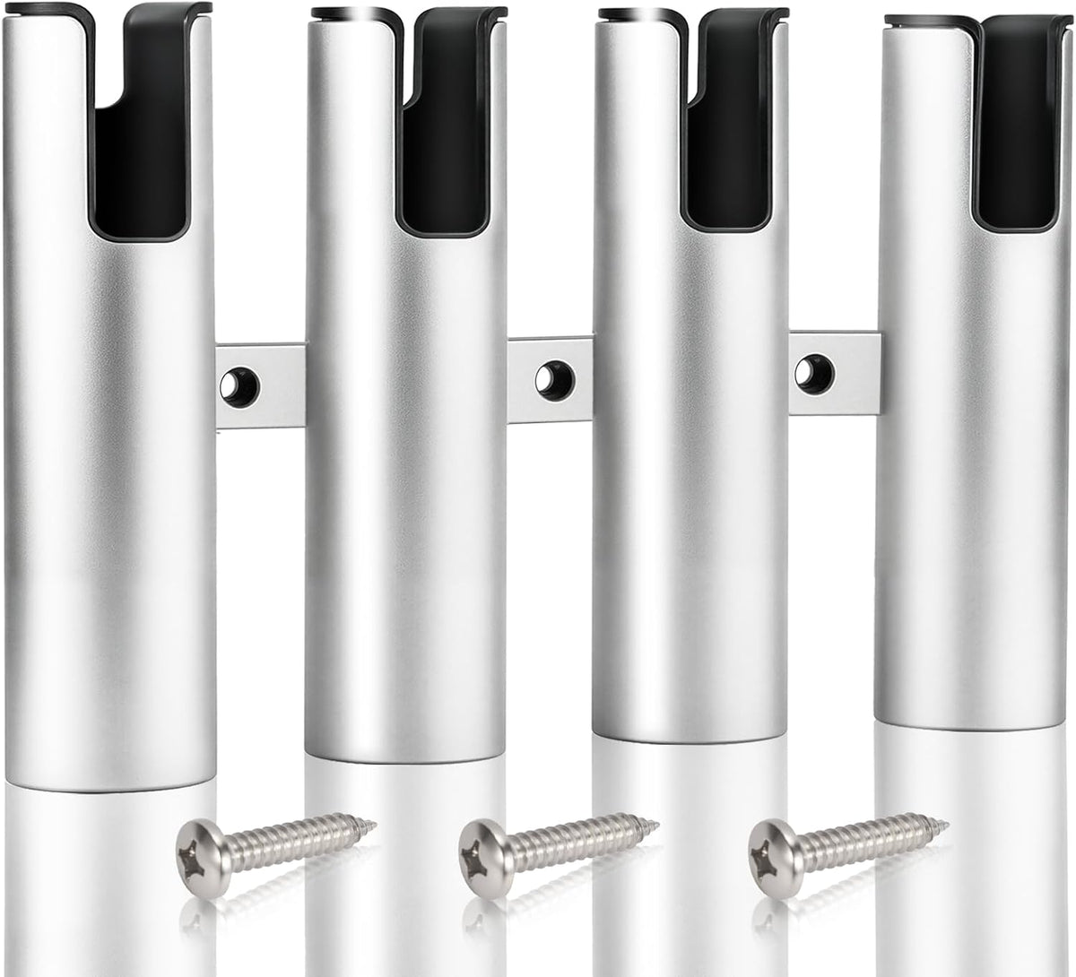 Aluminum Fishing Boat Rod Holder, 3/4 Link Tube Rod Rack, Marine Grade Aluminum Rod Mount for Boats & Yachts, Silver