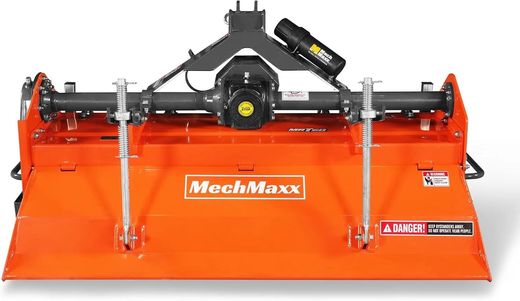 MechMax 60 in Rotary Tiller, 3 Point Hitch Cat.1 & 2, Gear Drive, PTO Shaft Included with Slip Clutch, 30–60 HP, MRT60