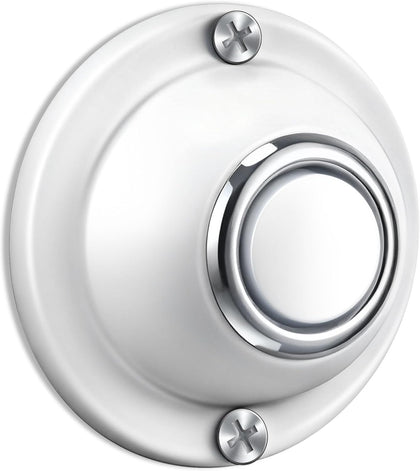 Door Bell Button, Round Metal Doorbell Button Wired Lighted Up LED Door Buttons Replacement Solid Iron Doorbell for