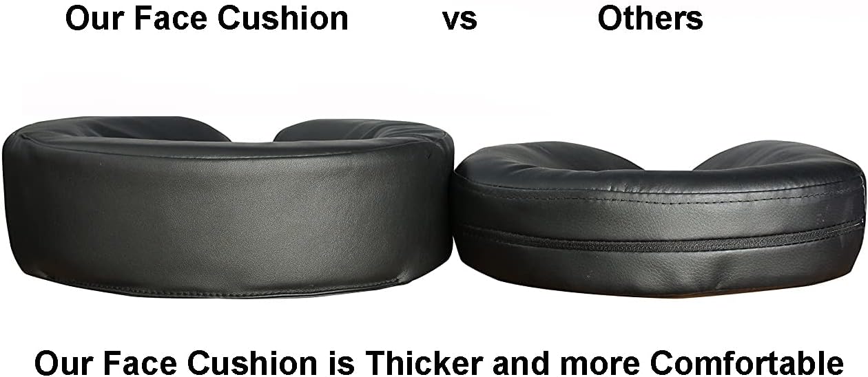 Universal Headrest Face Cushion Face Pillow for Massage Table and Massage Chair (Black)