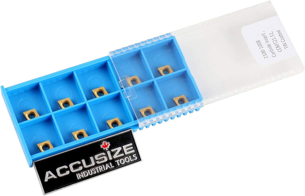 Accusize Carbide Inserts, CCMT21.51, TiN Coated, 2100-1008x10