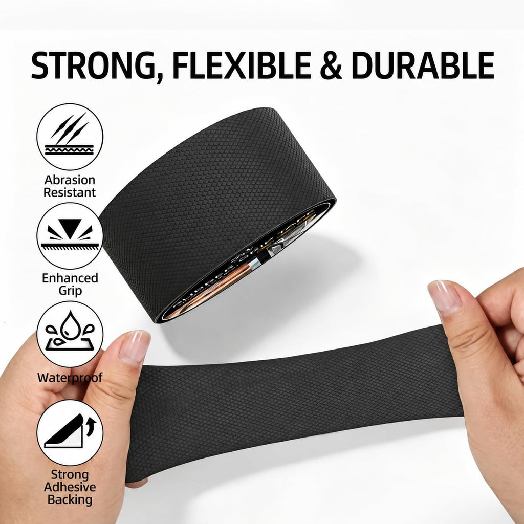 4 Inch x 26 FT Black Rubber Grip Tape