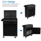 5-Drawer Rolling Tool Chest, Tool Storage Cabinet w/Drawers, Lockable Wheels, Detachable Top & Adjustable Shelf