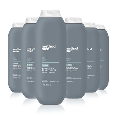 Men 2-in-1 Shampoo + Conditioner; Sea + Surf; Pack Of 6; Sea & Surf; 6 Count