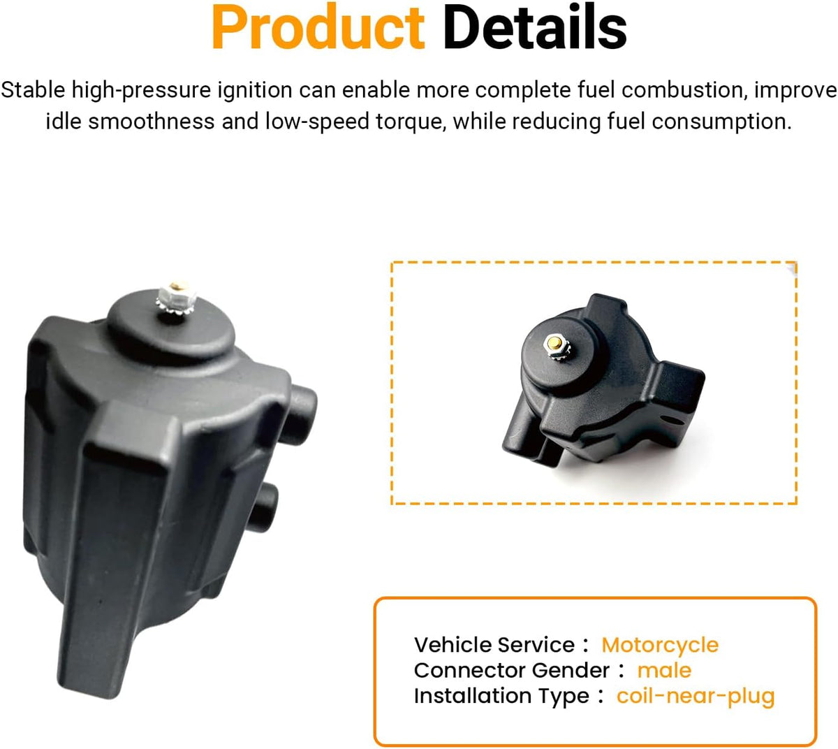 Ignition Coil Fit For Harley Davidson Electra Glide, Dyna, Fat Boy, Heritage Softail, Low Rider, Softail Springer, Super Glide, Roadster, Sportster 1965-2003,OEM 31609-65A