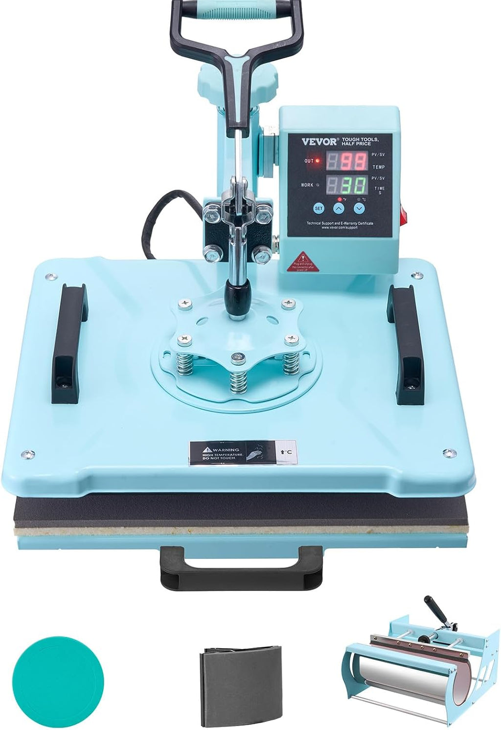 Heat Press Machine, 12 x 15 inch, 5 in 1 Heat Transfer Machine with 30 oz Tumbler Press, 360° Swing Away T-Shirt