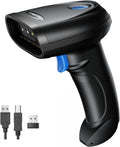 Bluetooth 1D&2D Barcode Scanner, 3-in-1 Bluetooth & USB Wired & 2.4G Wireless QR Barcode Reader, PDF417 Data Matrix