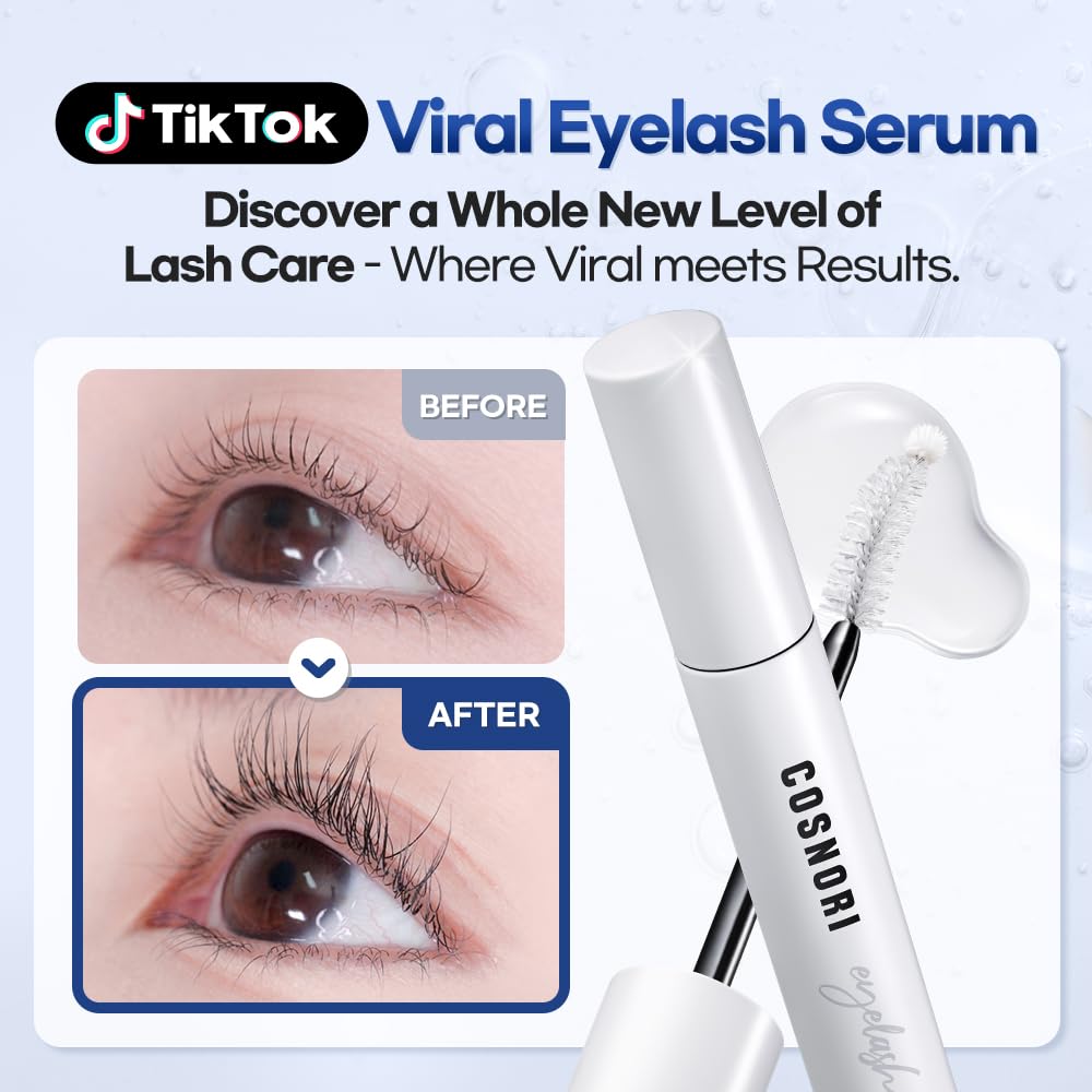 Long Active Eyelash Serum - Korean Eyelash Boost Serum - Eyebrow Growth Enhancer for Longer and Thicker - Vegan
