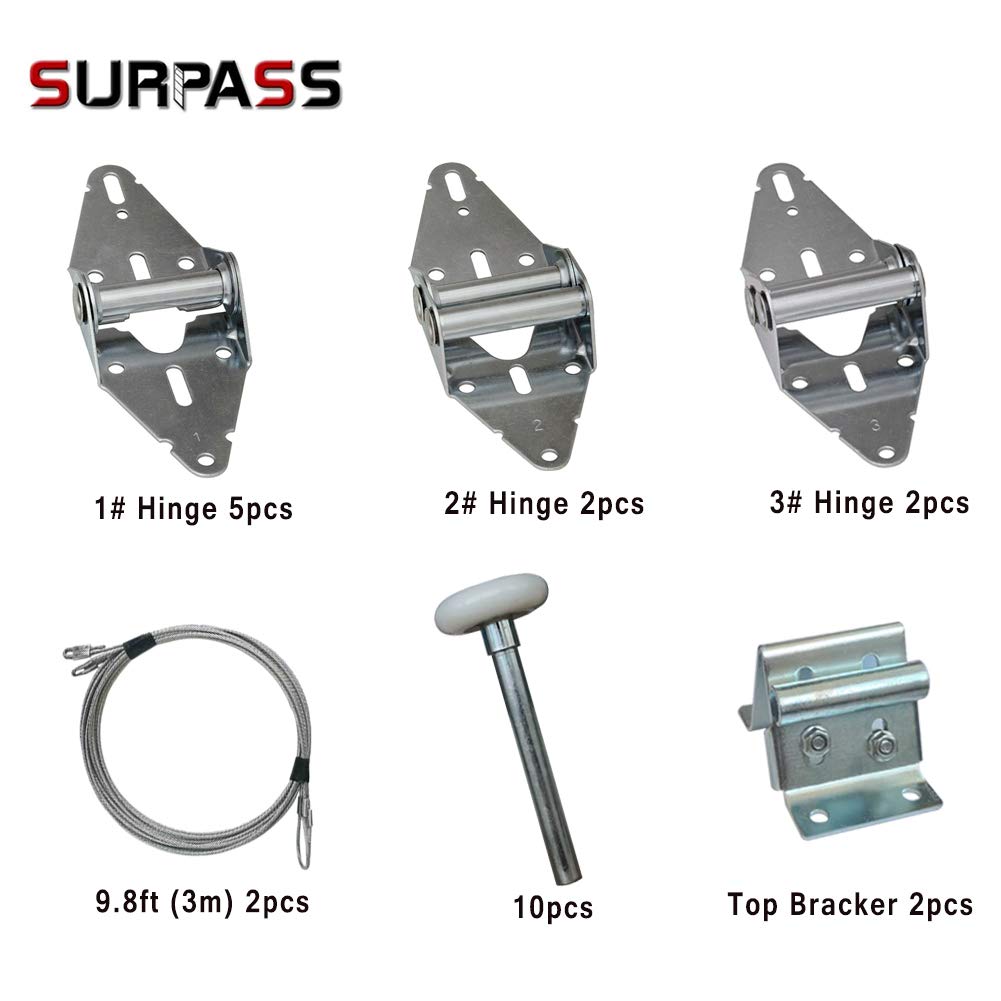 Surpass Garage Door Roller/Hinge/Top Bracket/Wire Rope (for 7' Height Doors)
