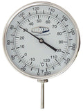 Dixon 52040064 Model 52 Bi-Metal Thermometer Adjustable Angle, 5" Face, 4" Stem