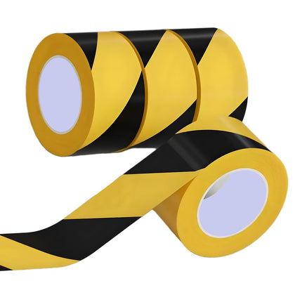 Floor Marking Tape, 4 Rolls Black and Yellow Safety Striped Tape for Hazard Warning and Aisle Marking, High-Tensile
