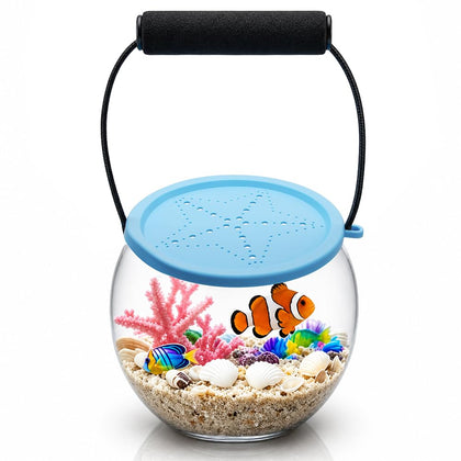 Beach Aquarium Kit Clear Portable Plastic Fish Tank Catch and Release Design Transport Container for Kids Beach Must