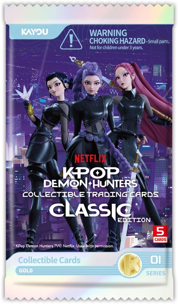 Kpop Demon Hunters Collectible Trading Cards, Classic Edition, Seris 1, Collector Box, 10 Packs | Collector Box, 001
