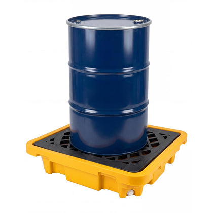 Drum Spill Pallet, 1500 Lbs Capacity, 26.5 x 26.5 x 6 Inch