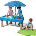 Step2 Cascading Cove Sand and Water Table, Kids Activity Sensory Playset, Comes with Umbrella, Summer Outdoor Toys, 7