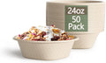 Disposable Bowls 24 Oz [50 Pack] - Compostable Bowls, Heavy Duty Paper Bowls Microwave Safe BPA-Free Eco Dinnerware