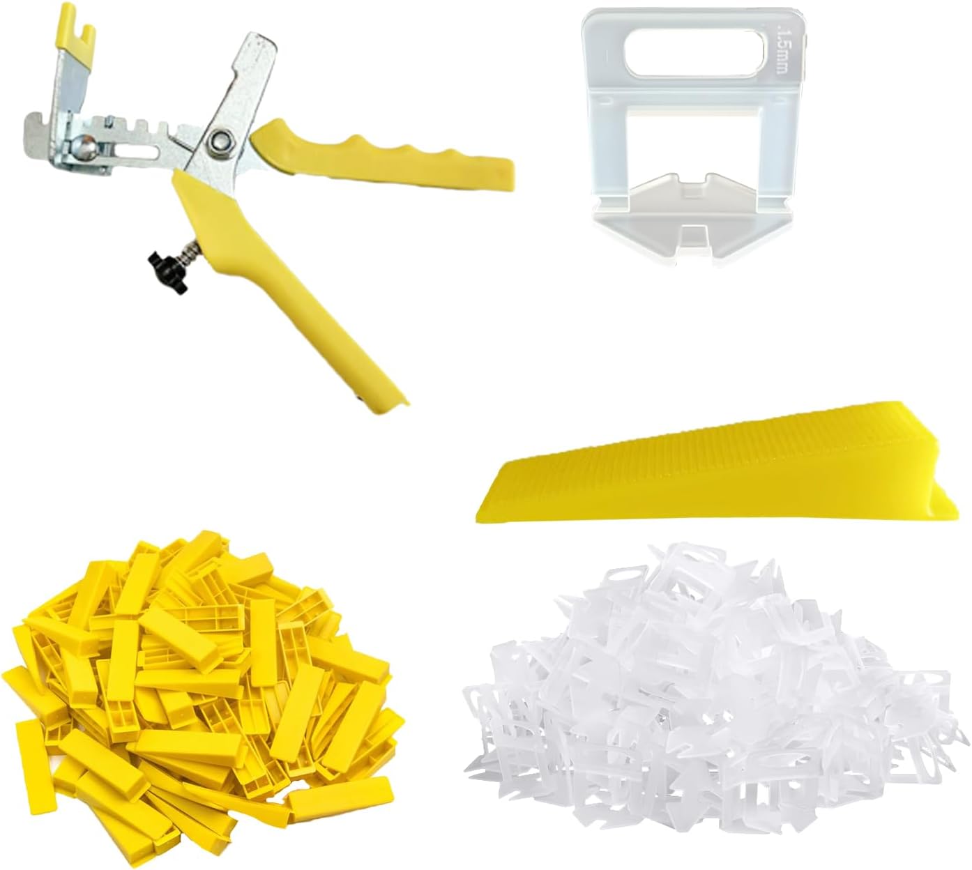 Tile Leveling System Kit with Plier, Tile Leveling Clips Tools for Floor and Wall Installation, Ceramic, Porcelain