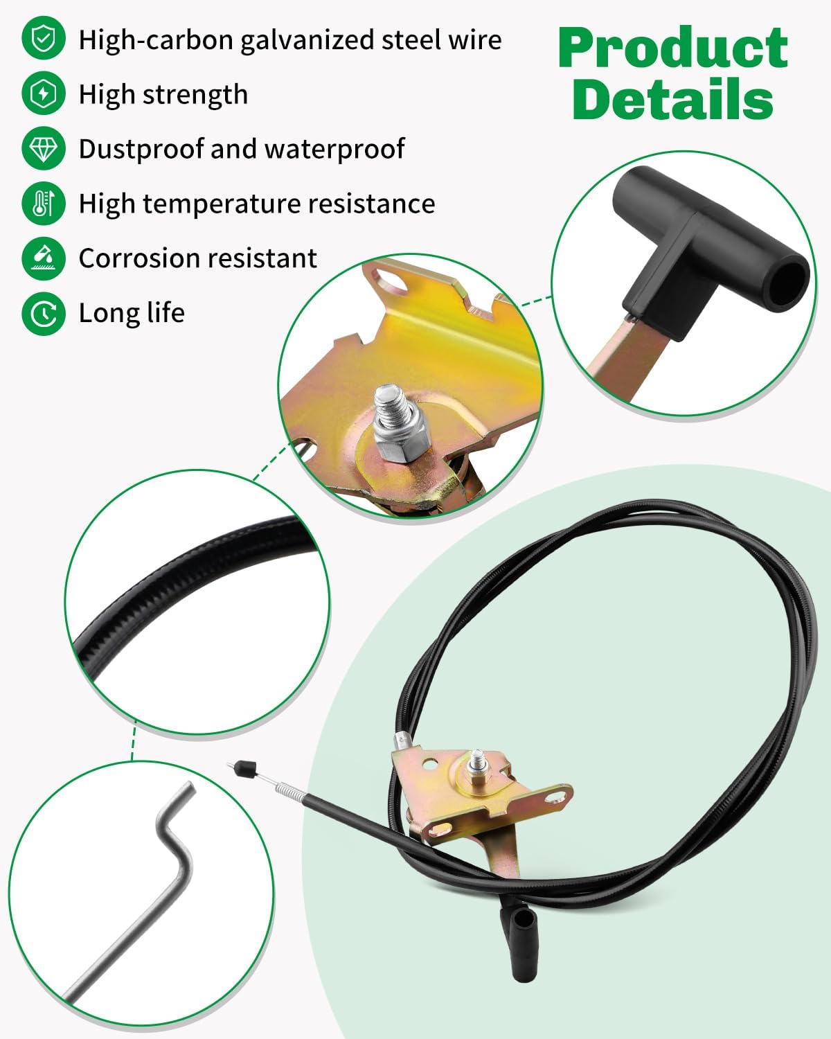 135-5260 Throttle Cable Fit for Exmark Z-Spray 3624 4230 4230XL 4630 4630XL 4640 5260 5260XL, for Lawn Care