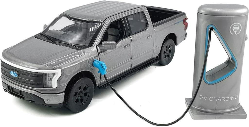 1:36 Scale 2022 F-150 EV Lightning Platinum Pickup Truck SUV Model Toy Car Metal Diecast Toy Vehicle, Doors Open