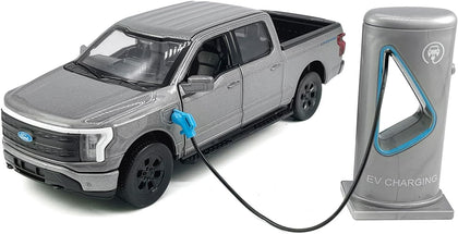 1:36 Scale 2022 F-150 EV Lightning Platinum Pickup Truck SUV Model Toy Car Metal Diecast Toy Vehicle, Doors Open