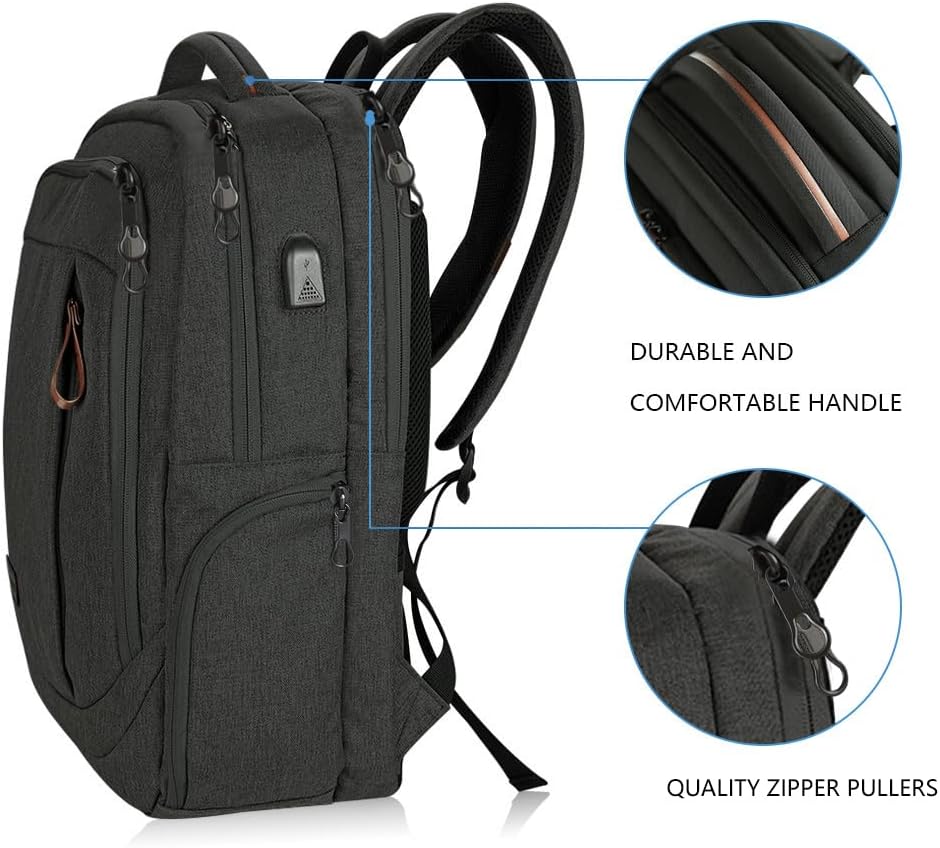 Laptop Backpack Large Computer Backpack Fits up to 17.3 Inch Laptop with USB Charging Port Water-Repellent Travel