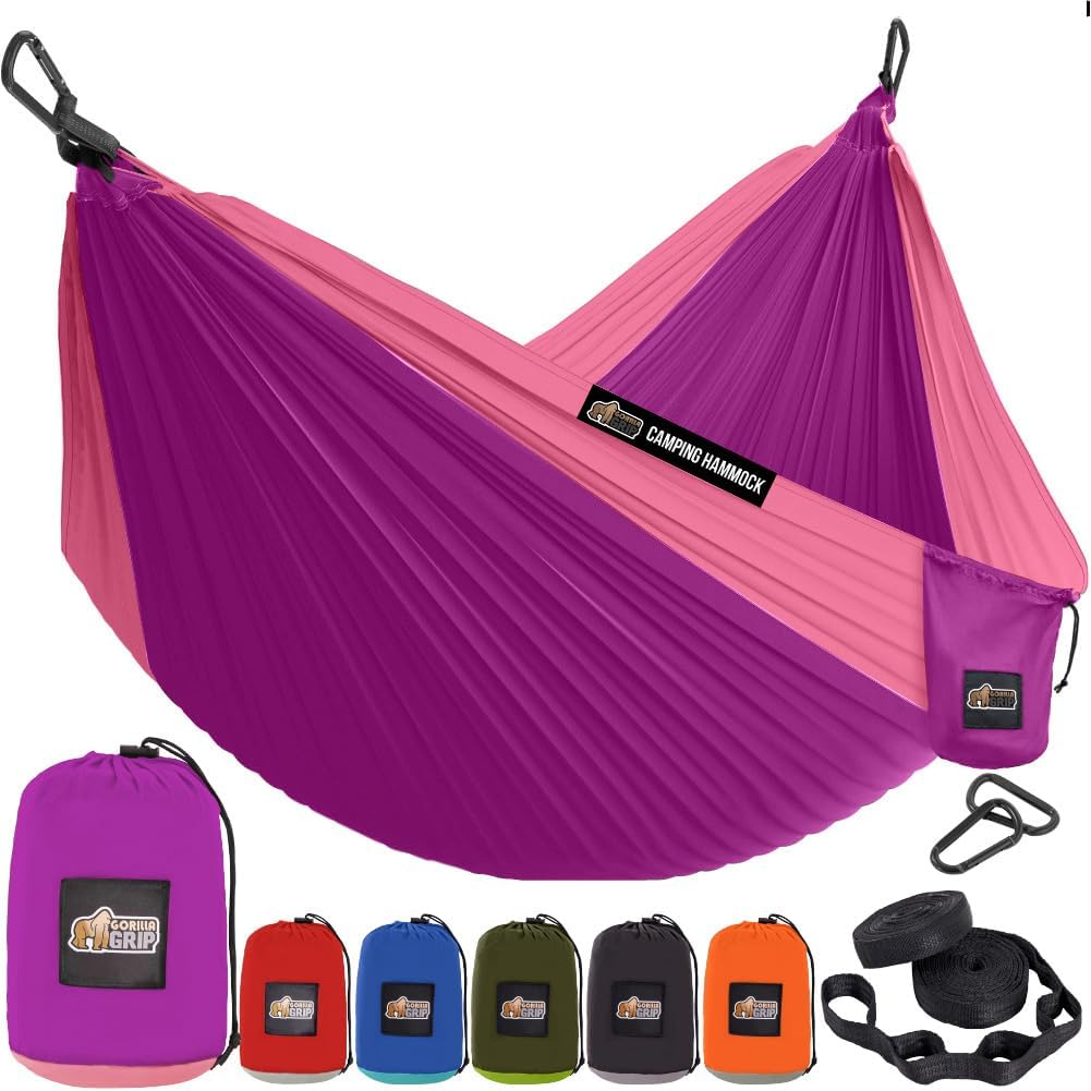Durable Camping Hammock with Heavy Duty Tree Straps, Portable Hammocks for Outside, Easy to Use Travel Swing Chair