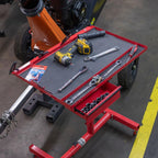 Distributors Inc Adjustable Rolling Work Table with Tool Drawer Workstation for Shops Garages and Warehouses