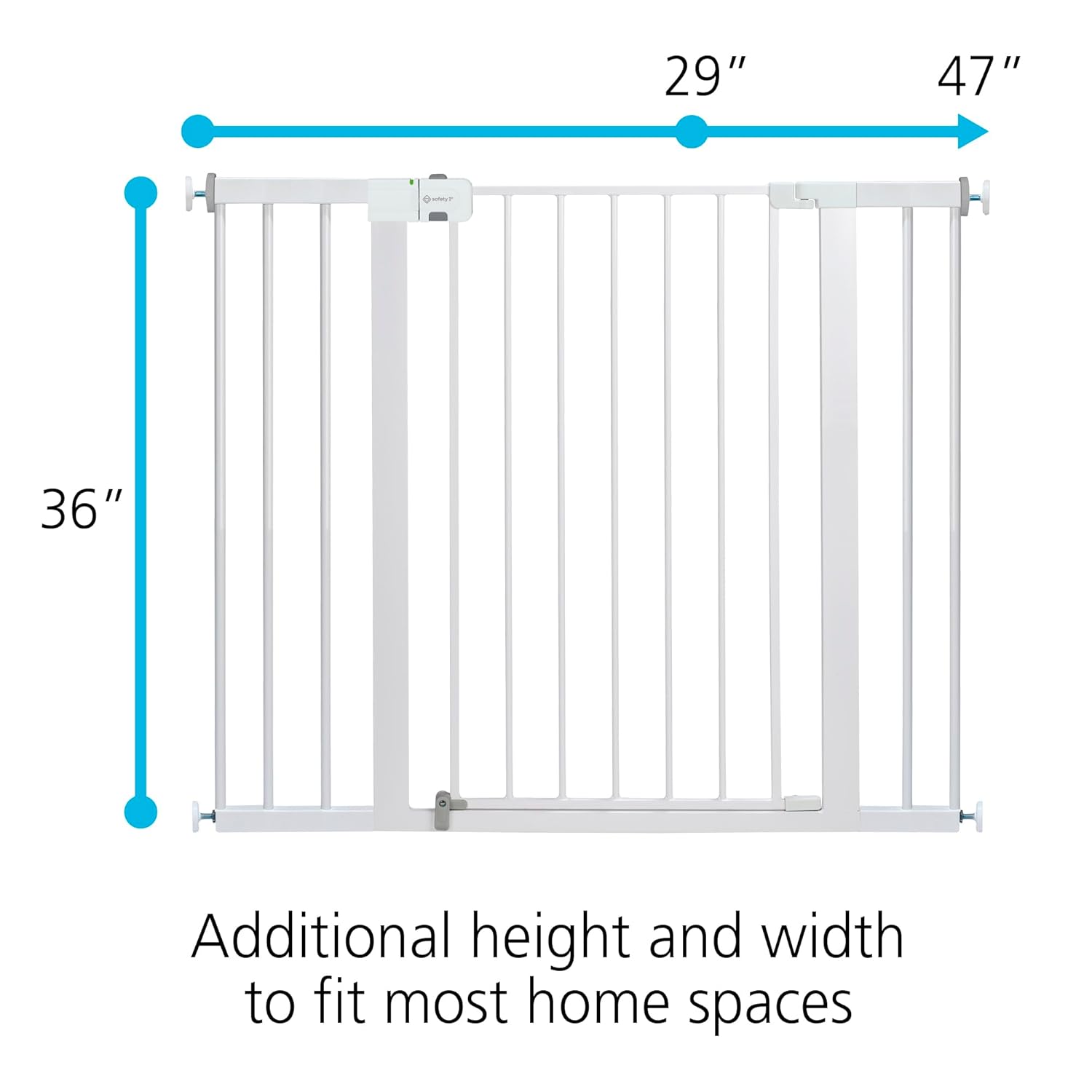 Extra Wide Baby Gate with Door: Premium Child Safety, Extra Tall Gate for Doorways, Dog Gates, Easy Installation, 36"