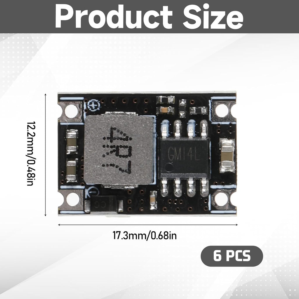 6 Packs 5V Buck Converter Module, 5V-30V to 5V DC DC Voltage Regulator Mini MP1584EN DC-DC 3A Power Supply Adjustable Module PCB Board Power Buck Modules