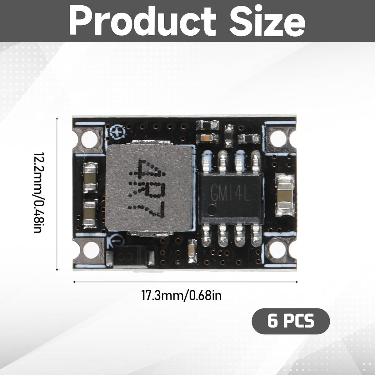 6 Packs 5V Buck Converter Module, 5V-30V to 5V DC DC Voltage Regulator Mini MP1584EN DC-DC 3A Power Supply Adjustable Module PCB Board Power Buck Modules