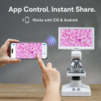 DM301 Pro Microscope for Kids Adults Students, 7" Screen Science Kit | TV/PC View, Camera & Video, Wireless APP